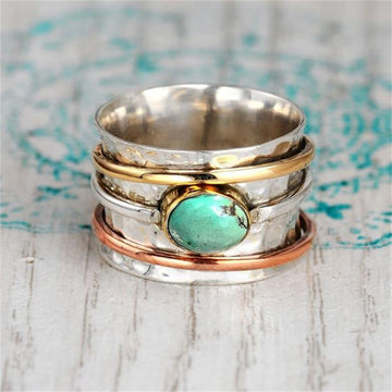 Bohemian Natural Stone Rings For Women Men Vintage Turquoises Finger Rings Fashion Party Wedding Jewelry Accessories daiiibabyyy